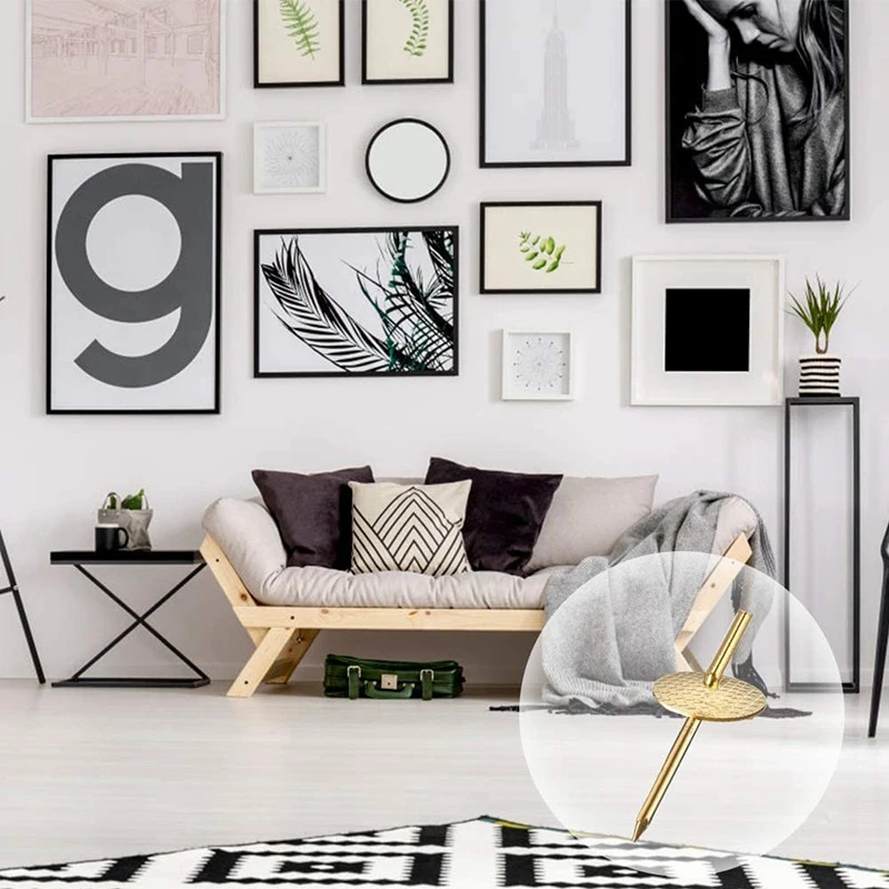 

50Pcs Assorted One Step Hangers Nail Hooks 20Lbs Photo Picture Frame Hangers Professional Plaster Picture Hanging Kit