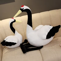new candice guo cute plush toy cartoon animal bird grus japonensis red crowned crane soft doll pillow birthday christmas gift