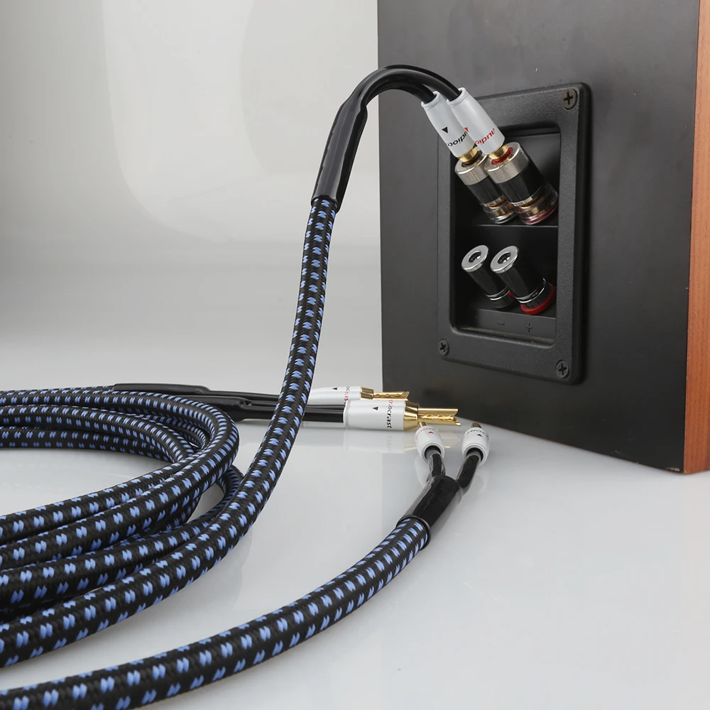 Одна пара, Audiocrast SP14, Hi-Fi посеребренный кабель для динамика ...