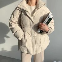 hzirip 2021 new thick warm winter jacket women bread clothes elegant stand up collar elegant office outwear coat female parkas