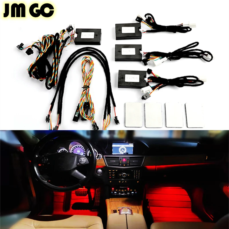 

Автомобильный светодиодный окружающий свет, подходит для Mercedes-Benz W212, 12 цветов, внутреннее освещение, улучшенная красочная атмосфера, оригинальная установка