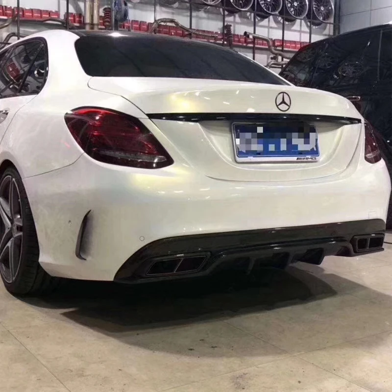 Для benz c class c250 спортивный бампер w205 AMG FD стиль углеродное волокно задний диффузор