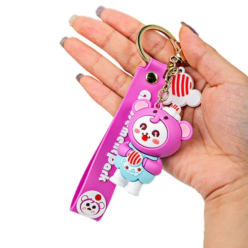 

3D Cartoon Doll Keychain Bag Decoration Pendant Car Key Ring Women Men Jewelry G5AE