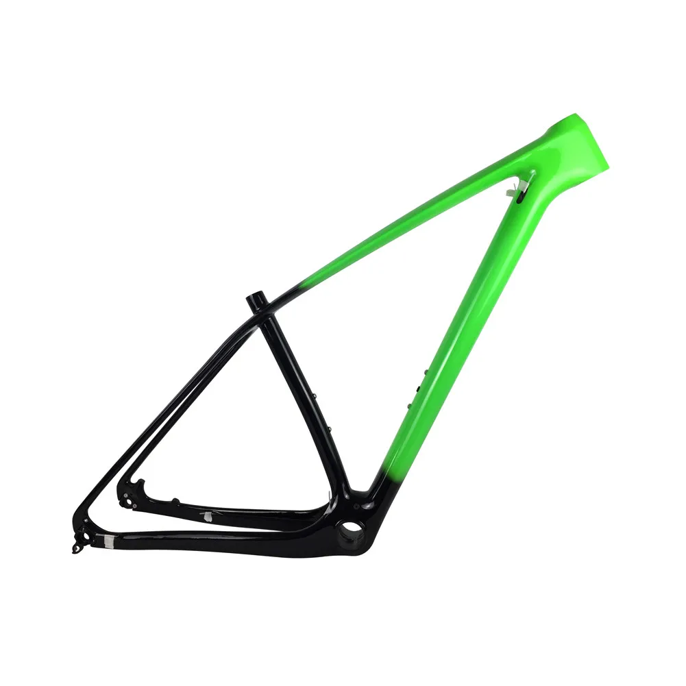 Spcycle 29er полная карбоновая Передняя Велосипедная вилка рама 27,5 er горный велосипед карбоновая рама 650B T1000 карбоновая жесткая рама градиентного цвета - Цвет: Green Color