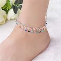europe and america bohemia womens ankle elegant color cz crystal pendant ankle sexy bracelet foot accessories