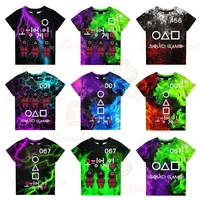 boys girls cosplay costume korean 456 the game t shirt 3 to 14 years movie kids t shirt women men tees 3d clothes tops