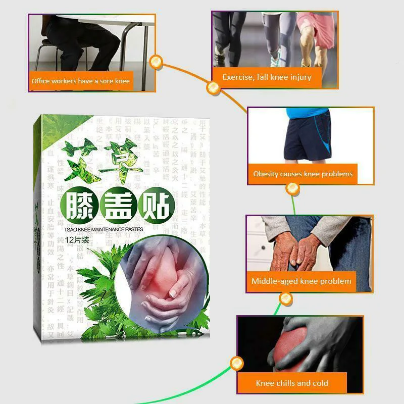 12 шт колено мокса горячий прижигание штукатурка ноги согревающие меридианы