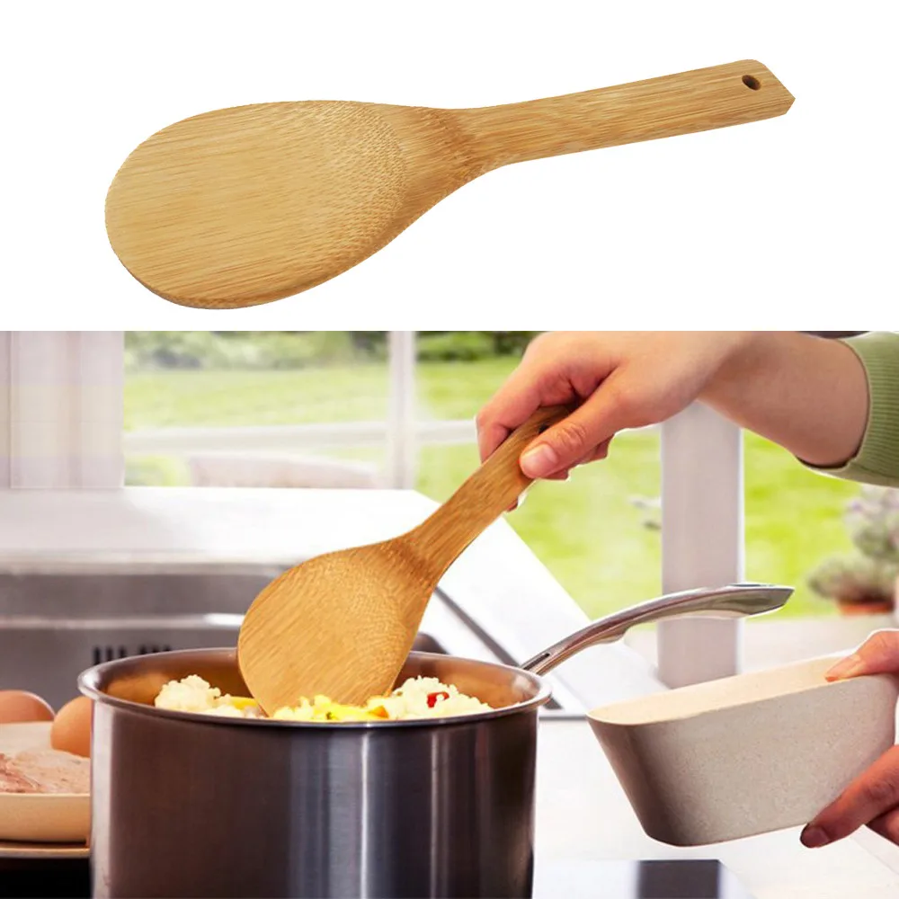 

Kitchen New Bamboo Spoon Spatula Wooden Utensils Cooking Spoon Tools Eco-Friendly Wood Tableware Kitchen Accessories FDH