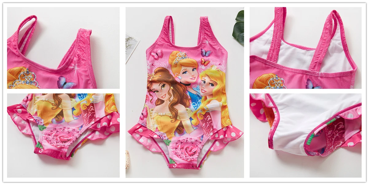 New Kids& Baby Girls Swimsuit 2~16Y Girls Swimwear Children one piece Cartoon Swimwear High quality Kids Beach wear- 9021MIX