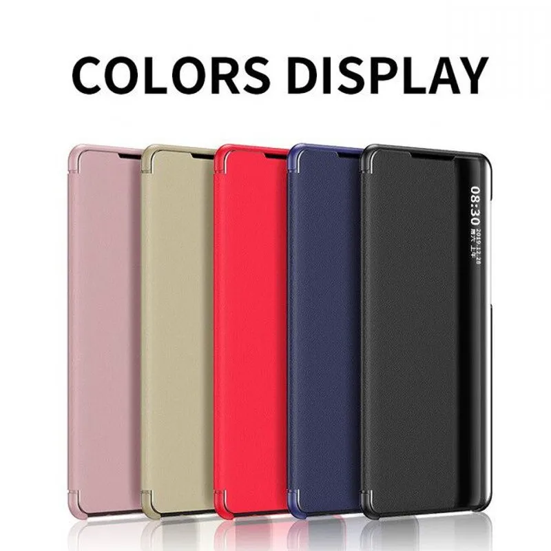 Smart Case For Xiaomi Redmi 9 8 9A 9C 8A Cover Flip Leather Window View Cases For Xiaomi MI Note 10 9 Lite Redmi Note 9 Pro 9s