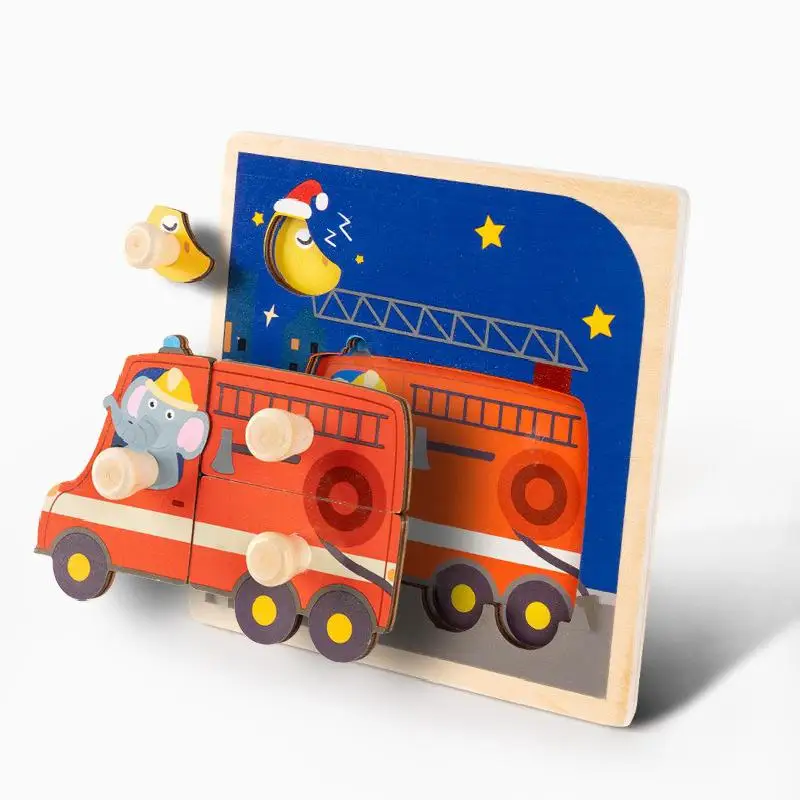 

Детские образовательные игрушки деревянный пазл из мультфильма животное автомобилей Jigsaw комплект Детские Ранние обучающие игрушки интелл...