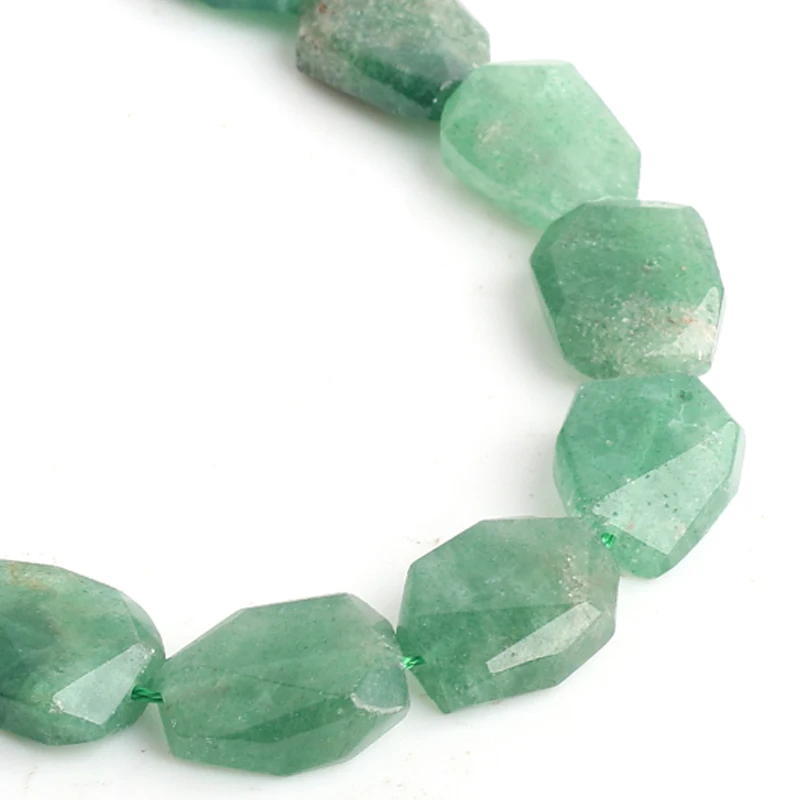 ААА натуральный камень зеленый авантюрин бусины россыпью плоские прямоугольные