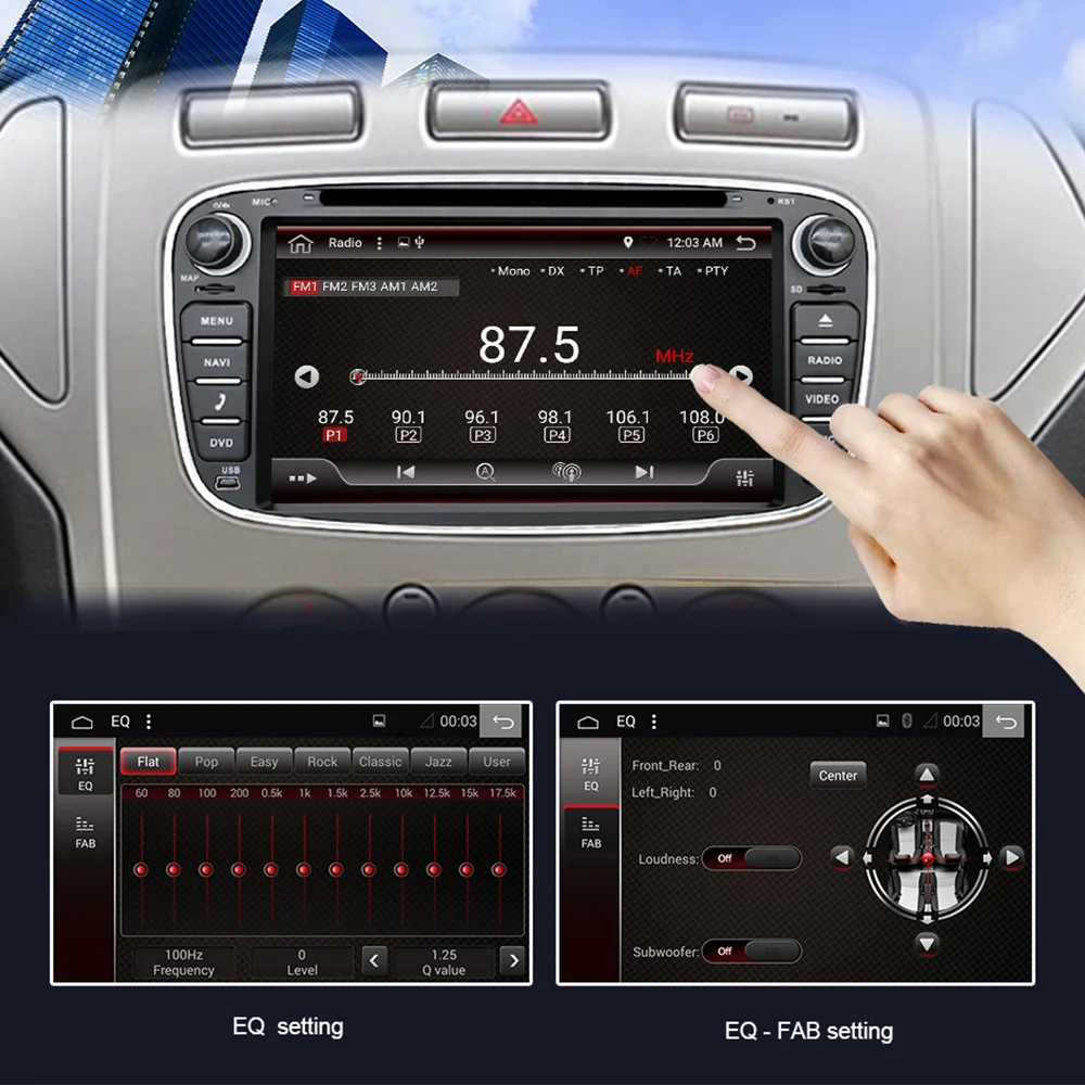Eunavi 2 din Android 9,0 автомобильный dvd-плеер для Ford focus II Galaxy Transit Tourneo Mondeo 2din gps мультимедиа радио головное устройство ips