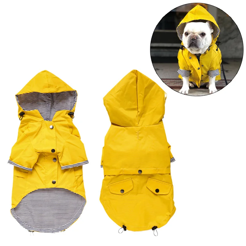 For Medium Large Dogs Waterproof Puppy Big Dog Clothes Pug Corgi Pitbull Mascotas Raincoat