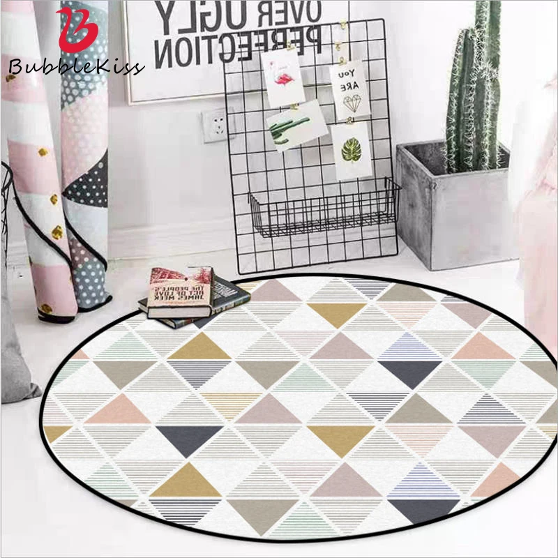 Модные круглые ковры для детской комнаты скандинавский черный и белый желтый