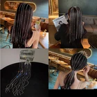 Блестящие повязки Стразы с кисточками для женщин, модная повязка для волос с кристаллами, темпераментные Висячие аксессуары для волос, свадебные украшения для невесты