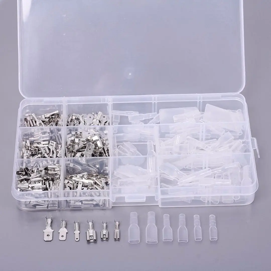 

270Pcs Female Male Terminals Wire Crimp Connectors Spade 2.8mm 4.8mm 6.3mm 2018