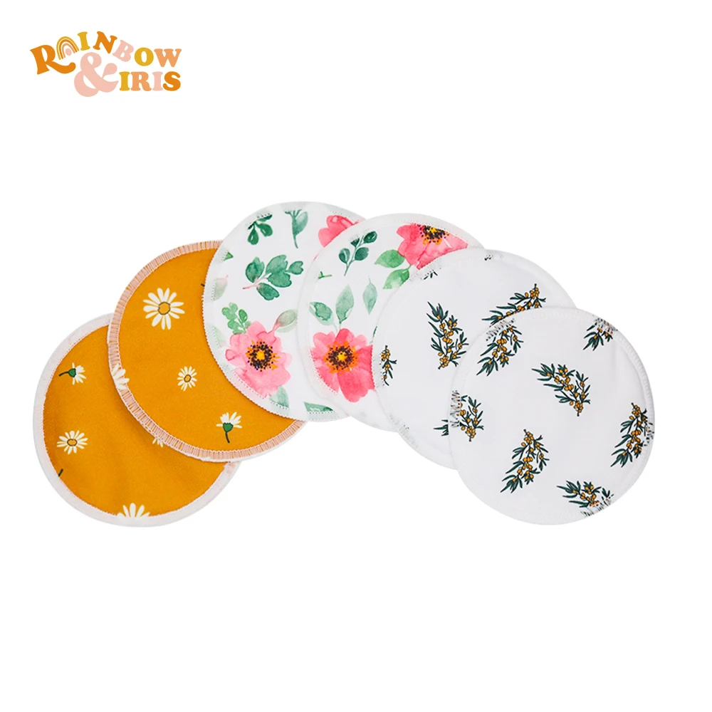 Rainbow & Iris-Paquete de almohadillas de lactancia de bamb&uacute;, superabsorbentes, impermeables, lavables, 6 uds.-0