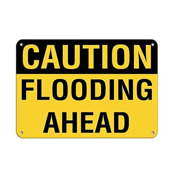 

Caution Flooding Ahead Retro tin sign nostalgic ornament metal poster garage art deco bar cafe shop