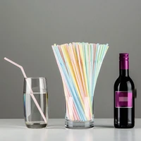 100pc striped disposable straws flexible plastic curved drinking straws wedding birthday party bar drink accessories
