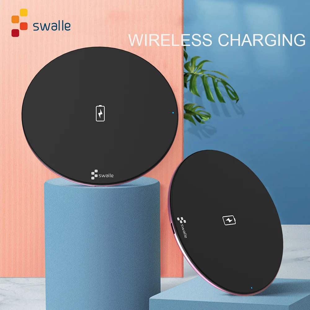 Беспроводное зарядное устройство Swalle 15 Вт QI быстрое с USB кабелем для samsung S9