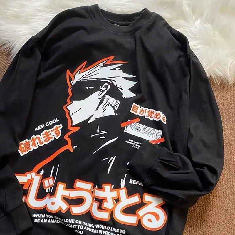 

Японский свитер из аниме джуютсу кайзен, модная блузка с длинным рукавом и мультяшным принтом, толстовки с капюшоном, свитшоты