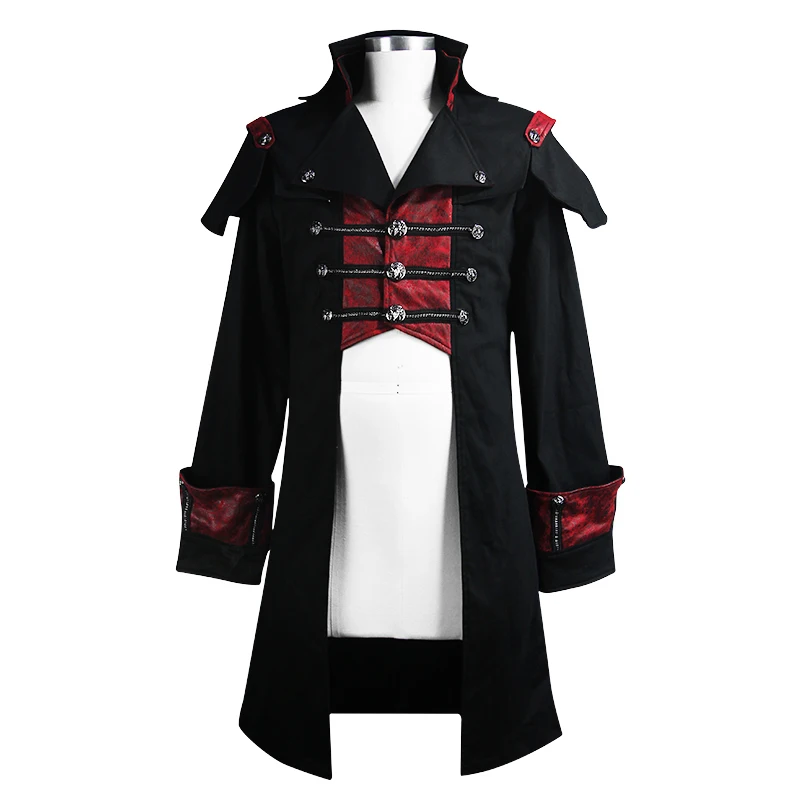 Devil модные мужские стимпанк Ретро стиль вечерние длинная куртка Виктории