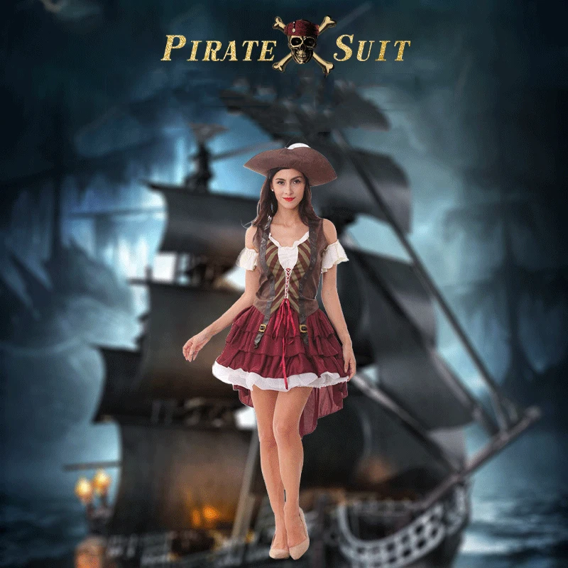 

Halloween Costumes Sexy Pirate Carribean Adult Women Cosplay Clothing Carnival Performance Role Play Dance Theme Party Movie