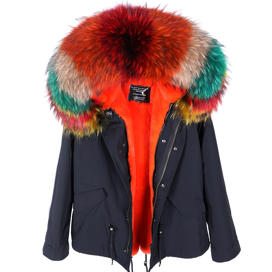 MAOMAOKONG 2020 new Women's coat winter natural real fur collar female jacket female jacket natural fox fur jack