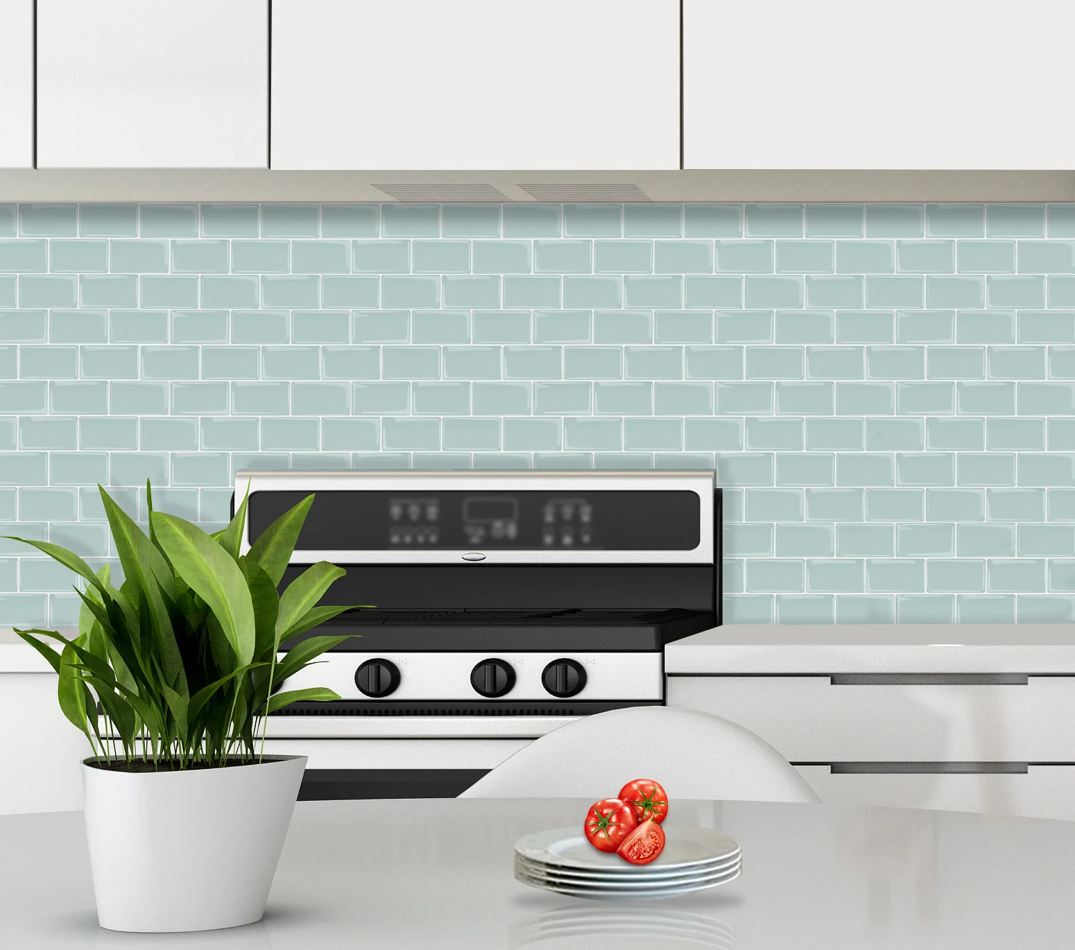 vividtiles 1212 inch self adhesive vinyl wallpaper kitchen sticker peel and stick green subway 3d effect tiles 10 sheet free global shipping