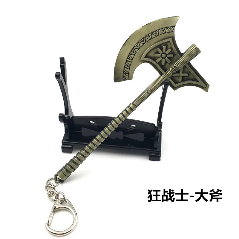 22pcs/lot Key Holder for Boy Christmas Gifts Mix Designs Game Jewelry League Hero Weapon Anime Keychain Tryndamere Rings | Украшения и