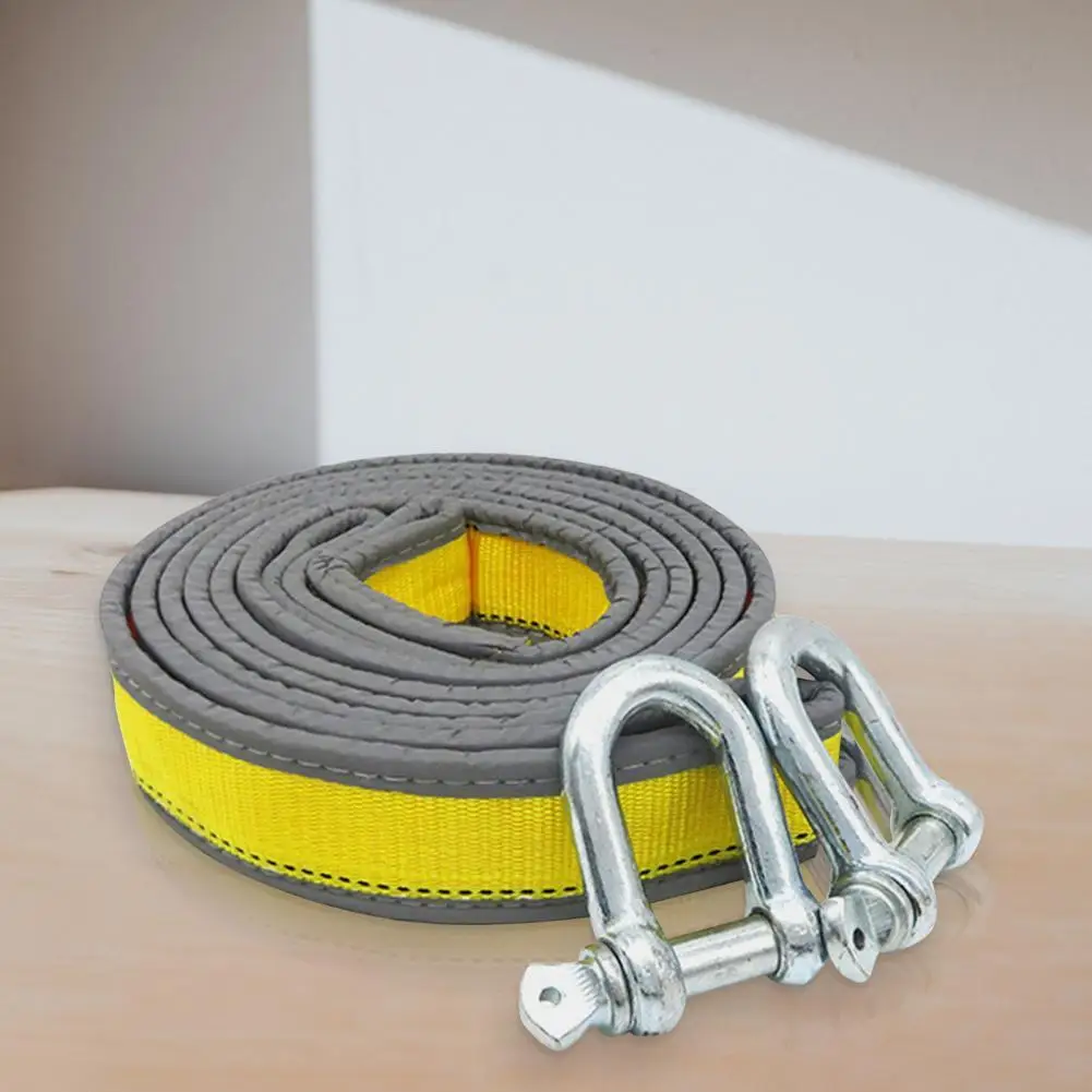 

50% Лидер продаж! Буксировочный трос с U-образными крючками, 3 шт./компл., 4 м, желтый, светоотражающий дизайн