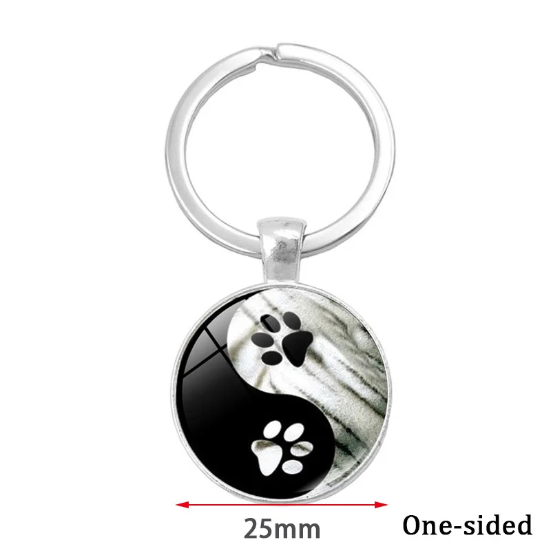 Брелок TaiChi Yin Yang брелок с подвеской милая собака кошка для ключей ювелирные