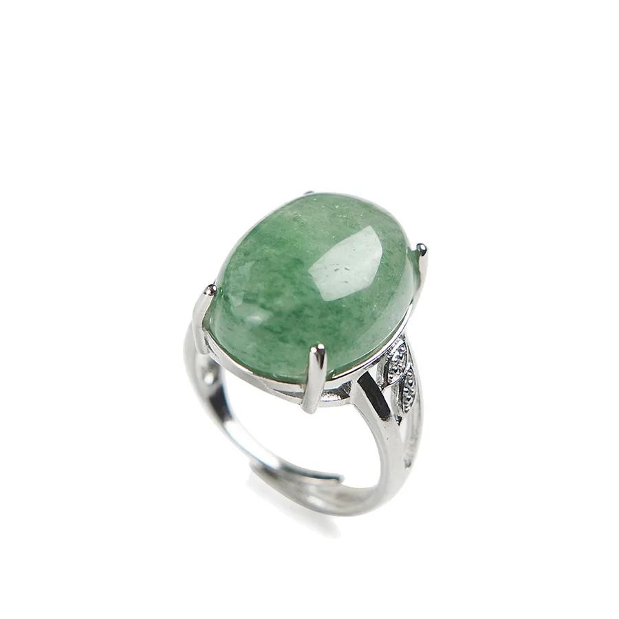 Подлинный натуральный зеленый кристалл из клубничного кварца модные серебряные