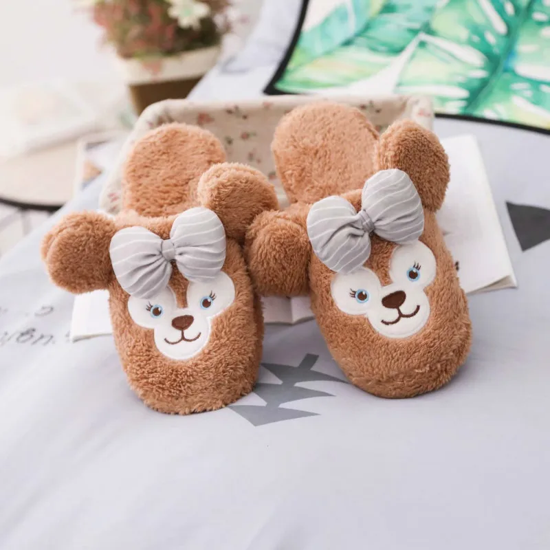 Новинка Женские тапочки Тапочки с рисунком медведя кролика кота Домашняя обувь