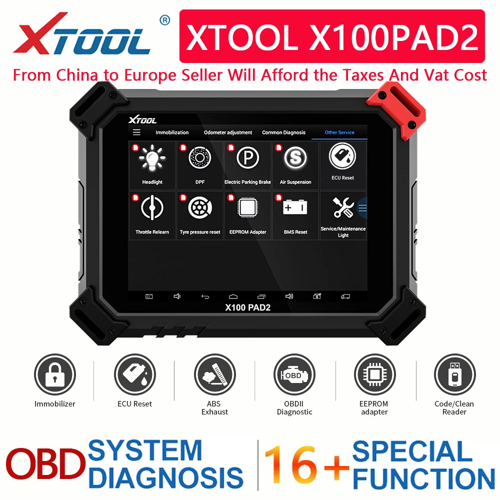 

XTOOL X100 PAD2 OBD2 инструмент для коррекции автомобильных ключей, считыватель кодов, автомобильный диагностический инструмент с особой функцией ...