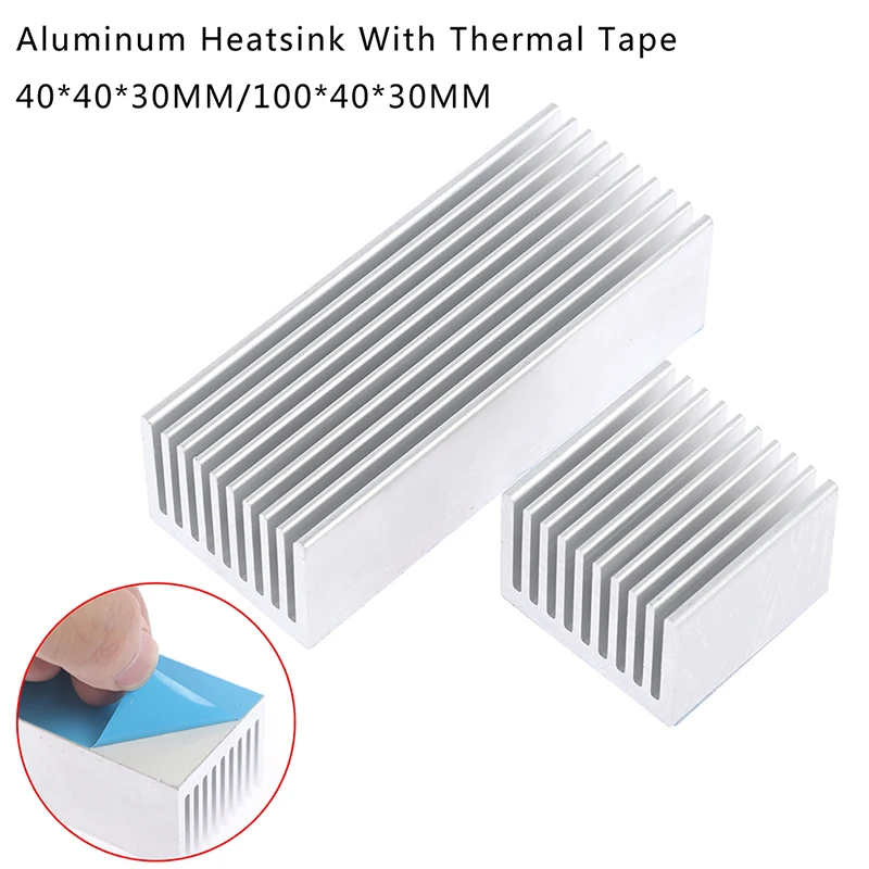 

1Pc Aluminum Heatsink 40/100MM Cooling Pad LED IC Chip Cooler Radiator Heat Sink With Thermal Tape