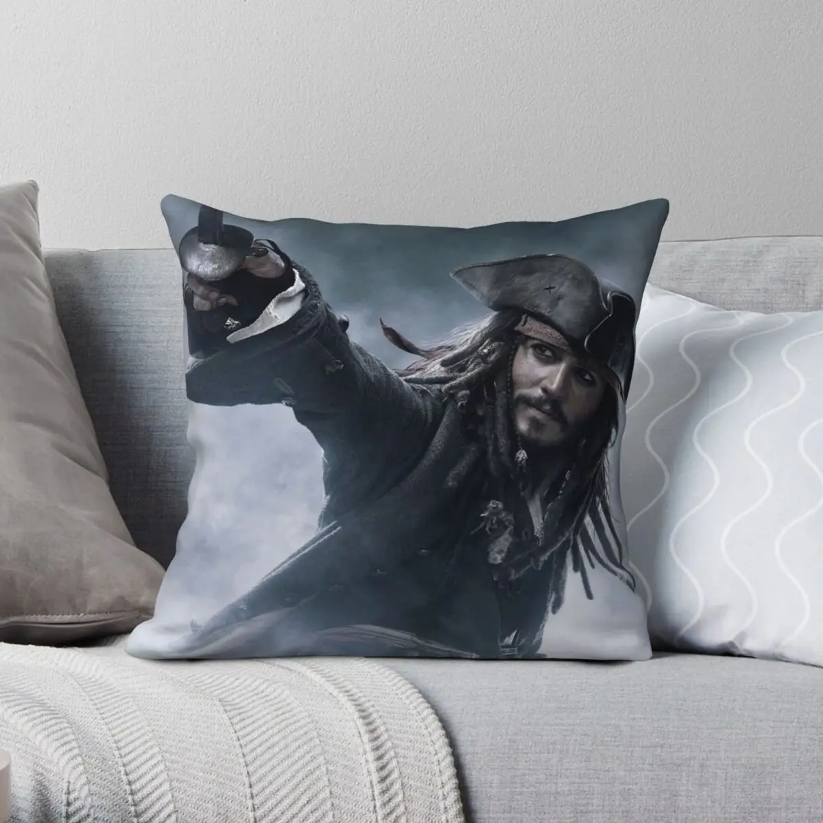 

Квадратная наволочка Jack Sparrow из полиэстера и льна