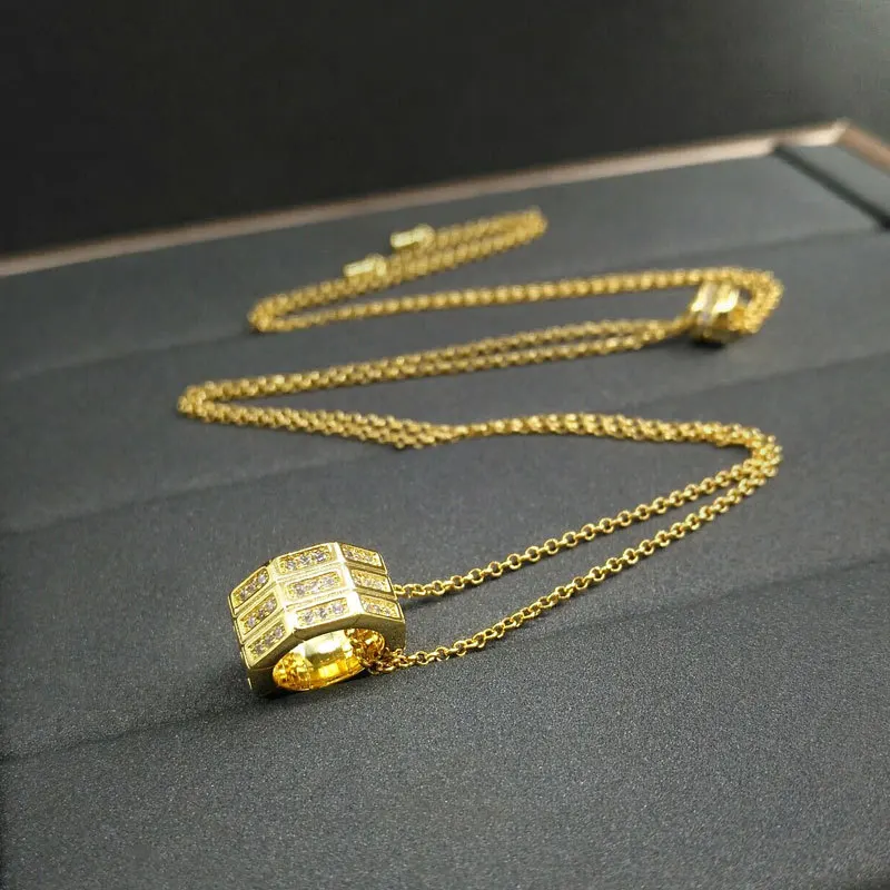 

popzone s925 sterling silver necklace new octagonal geometric necklace female fashion bohemian style banquet jewelry limit gift