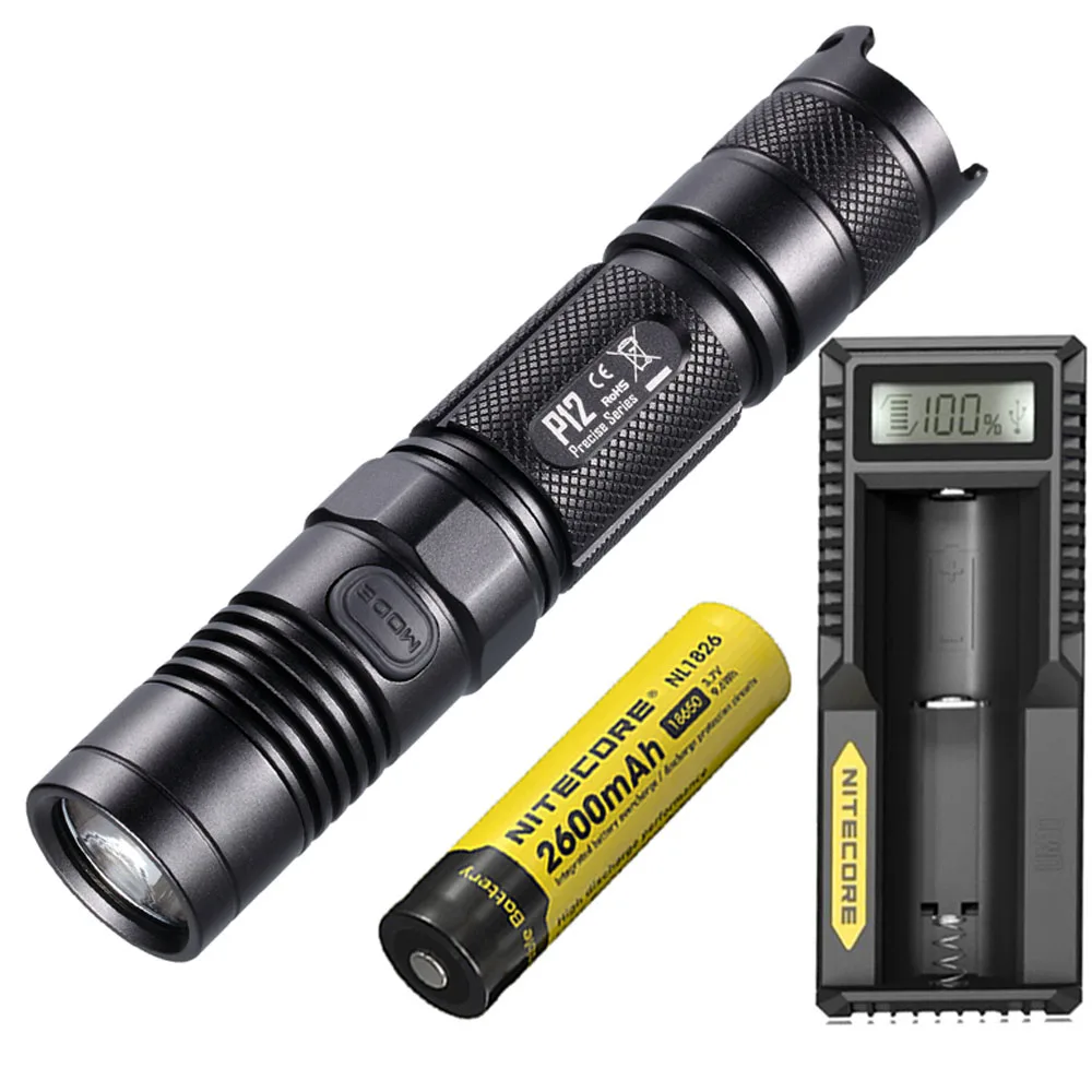 P12 NL1826 UM10 NITECORE P12 тактический фонарь XM-L2 U2 Led max 1000 люмен дальность луча 232 м открытый свет поиск поисково-спасательный фонарь - Испускаемый цвет: P12 NL1826 UM10