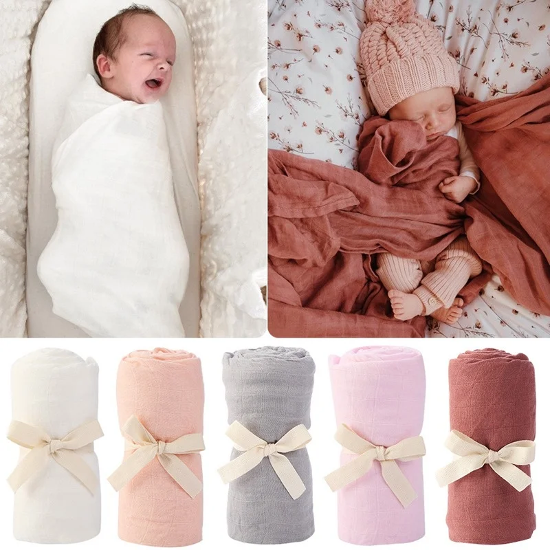 Muslin Baby Swaddle Bamboo Cotton Blanket Wrap Cloth Stroller Cover Feeding Scraf Burp Cloths Bath Towel Photography Baby Stuff