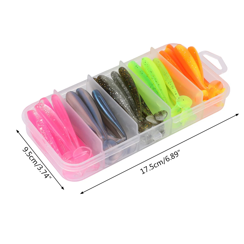 50 шт. мягкая пластиковая рыболовная приманка с Т-образным хвостом | Спорт и