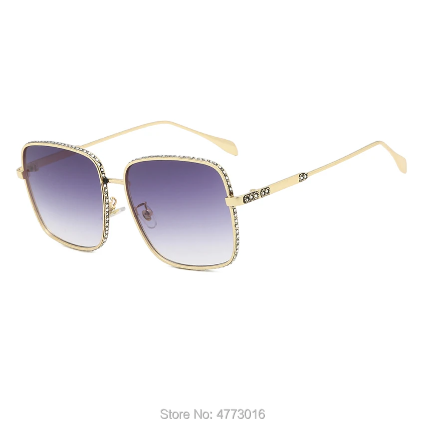 

New European and American women's boxy metal diamond fashion sunglasses are available from stock