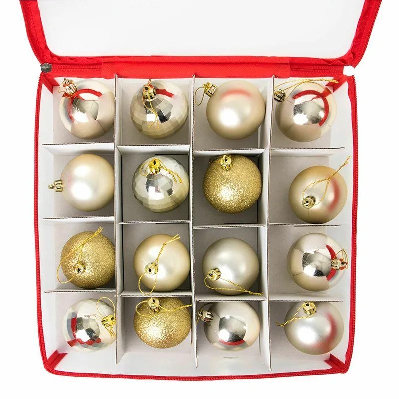 

Transparent Xmas LED Lights Storage Decor Case With Removable Inner Partitions Christmas Ball Bauble Flowers Holder Organizer