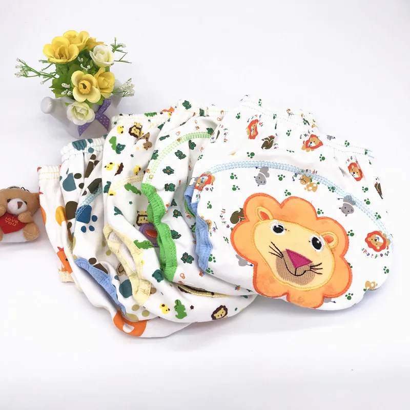 2 шт./Лот Детские тренировочные брюки подгузники многоразовые моющиеся хлопковые