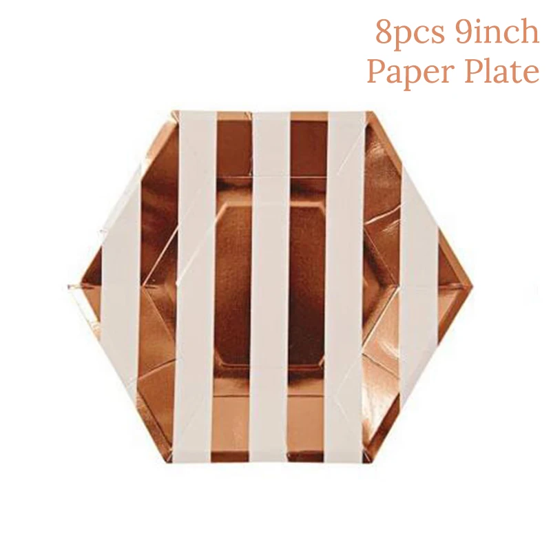 8pcs paper plate WEIGAO розовое золото с днем рождения шарики в виде бутылок шампанского Свадебные украшения LOVE Baloons в форме сердца День Святого Валентина воздушный шар - Цвет: 8pcs paper plate