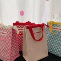 milancel 2022 spring new diaper bags korean plaid picnic bag insulated kids lunch bag fashion mom bags