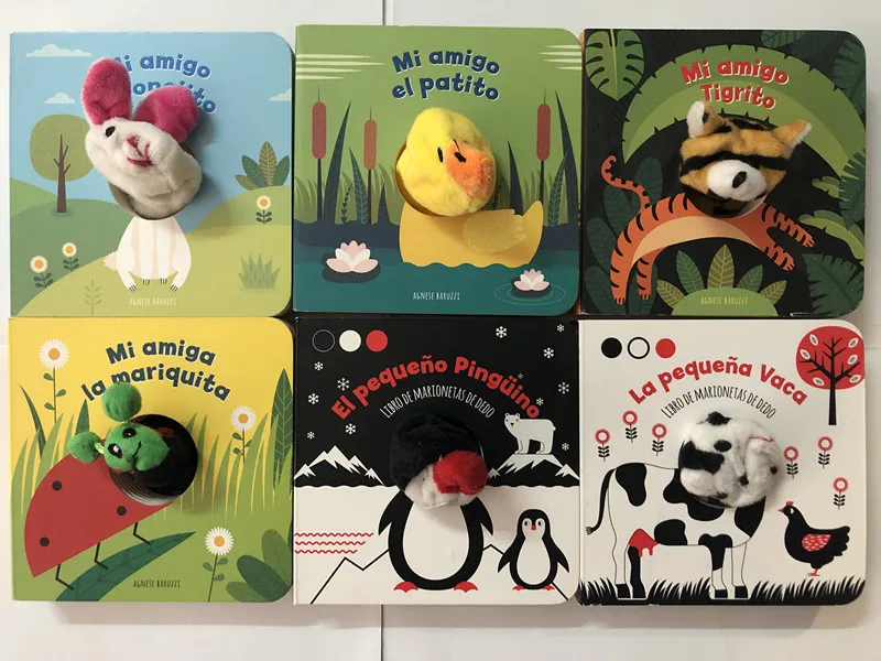 

Random 2 Books Parent Child Kids Toddler Baby Spanish Book Early Education Enlightenment Cute 3D Cardboard Libros Book Age 0-3