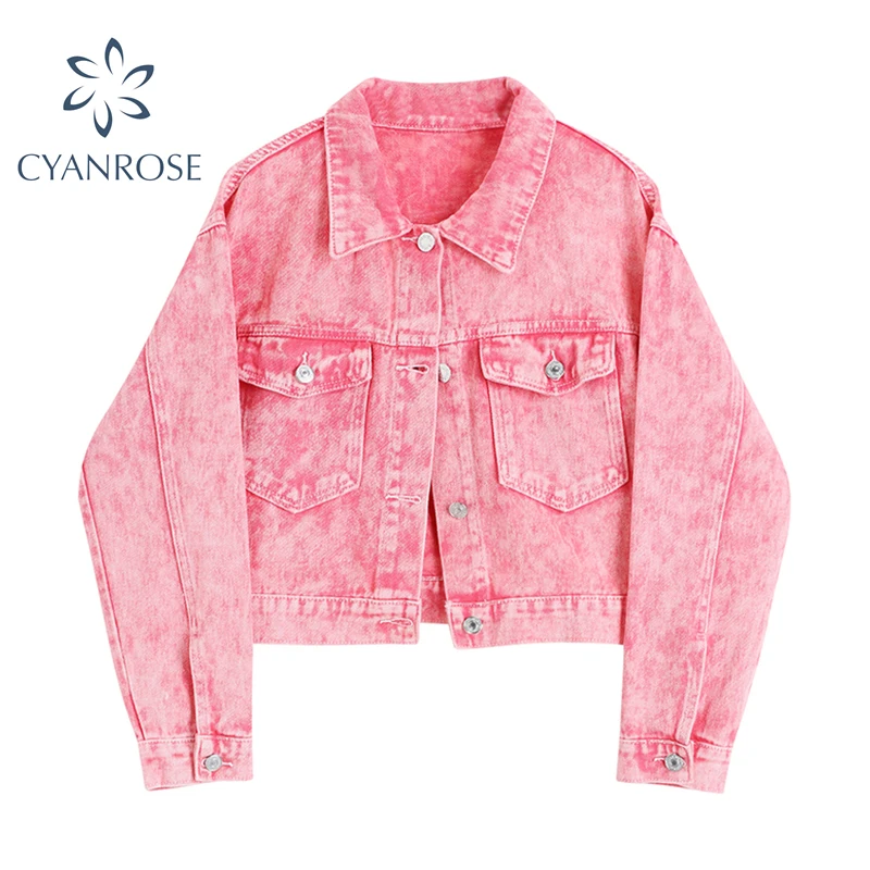 

Укороченная куртка и пальто Tie Dye для женщин, весна 2021, уличная куртка оверсайз в стиле Харадзюку с длинным рукавом, винтажная шикарная женск...