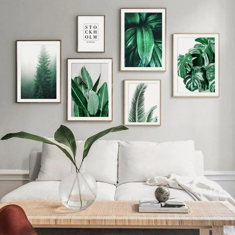 

Green Plant Palm Monstera Banana Leaf Quotes Art Canvas Painting Nordic Posters And Prints Wall Pictures For Living Room Decor